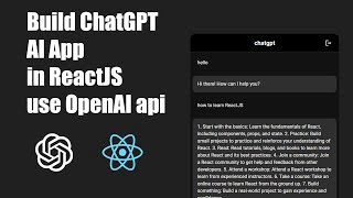 Build Your ChatGPT AI App in React use OpenAI Api | MERN tutorial | Machine Learning