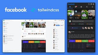 Make Facebook Responsive UI and Dark Mode using TailwindCSS