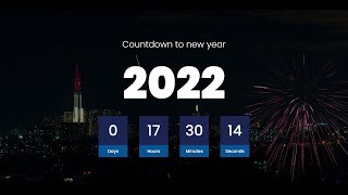 Responsive New Year Countdown With Fireworks Using HTML CSS JavaScript | 2022 Countdown